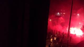 fight between FK SARAJEVO and LECH POZNAN fans Vogošća [upl. by Levine93]