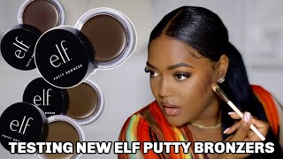 ELF PUTTY BRONZERS  4 DARKEST SHADES SWATCHES [upl. by Elberta]