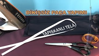 KUMAŞ PANTOLON PAÇASI NASIL YAPILIR DİKİŞSİZ [upl. by Teri362]