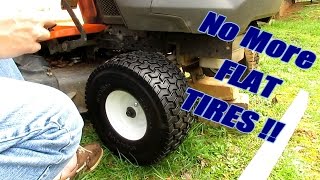 Install Flat Free Tires on Husqvarna Yard Tractor [upl. by Pastelki824]