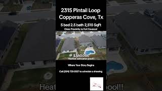 2315 Pintail Loop Copperas Cove TX copperascove fortcavazos realestate [upl. by Neirb21]