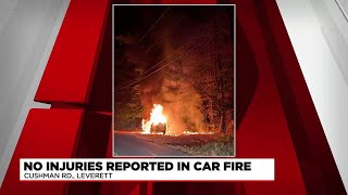 Leverett crews respond to car engulfed in flames [upl. by Adhern386]