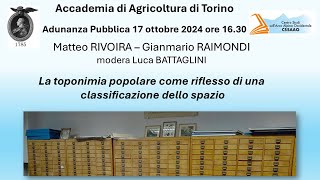 La toponimia popolare come riflesso di una classificazione dello spazio [upl. by Knoll]