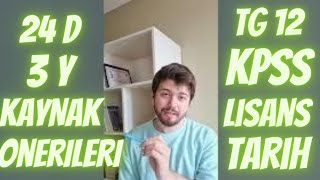 KPSS 2024 TARİH KAYNAK ÖNERİLERİ 1 [upl. by Tremann]