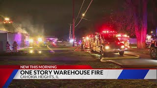 Firefighters put out warehouse fire in Cahokia Heights [upl. by Burkley891]