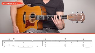 Percussive Fingerstyle Guitar Riff RIFFBOX RIFF  TABs [upl. by Alcinia]