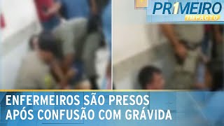 Enfermeiros são presos em ação truculenta da PM em maternidade de GoiâniaPrimeiro Impacto091224 [upl. by Enawtna]