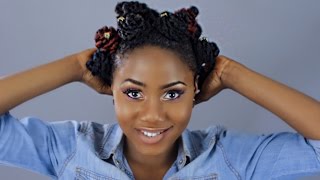 HOW TO  Bantu Knots with Extension Natural 4c Hair [upl. by Ennayt]