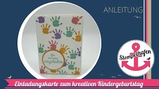 DIY Einladungskarte zum Kindergeburtstag  Basteln mit Kindern und Stampin Up [upl. by Bohrer]