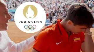 Carlos Alcaraz cries and stops interview after losing Olympic gold to Novak Djokovic [upl. by Tye]