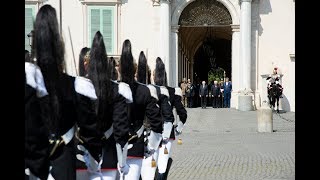 150° Corazzieri il cambio solenne della Guardia alla presenza del Presidente Mattarella [upl. by Reisch]