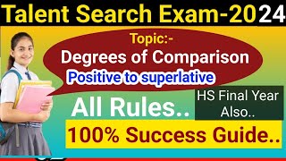 Talent search examination2024 Degrees of comparison positive to superlative anssacademy8554 [upl. by Hareehat]