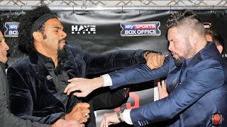 DAVID HAYE PUNCHES TONY BELLEW DURING HEATED FACE OFF  FULL FACE OFF VIDEO [upl. by Hsirk]