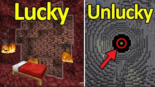 LUCKIEST vs UNLUCKIEST Minecraft Moments MARATHON [upl. by Macegan]