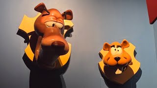 Bear and Beaver Animatronic Heads At Dudley Do Rights Ripsaw Falls Islands of Adventure [upl. by Bevus219]