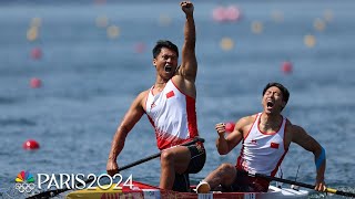 Chinas Liu and Ji paddle to dominant gold in mens C2 500m final  Paris Olympics  NBC Sports [upl. by Seligmann]