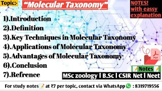 Molecular taxonomy  Molecular taxonomy explained  molecular taxonomy MSc zoology [upl. by Treblah]