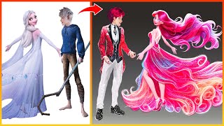 Frozen Elsa amp Jack Frost Glow Up New Style  Frozen Art Compilation ft Elsa amp Anna  Fashion wow [upl. by Terra]