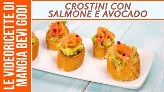 Crostini con salmone e avocado  ANTIPASTO FREDDO DI PESCE [upl. by Sherris]