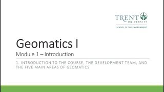 Introduction to Geomatics [upl. by Ellehcam]