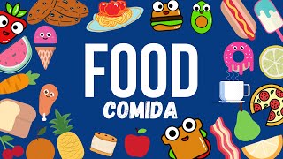 VOCABULARY  APRENDER A ESCRIBIR Y PRONUNCIAR COMIDAS Y BEBIDAS EN INGLES  FOOD IN ENGLISH [upl. by Mill]