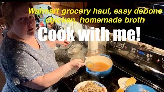 Easy debone chicken grocery haul more homemade broth [upl. by Aicirtac]