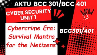 Unit1Cybercrime Era Survival Mantra for the Netizens Future of Cybercrime CybSecBCC301401 [upl. by Rehpotsrihc504]