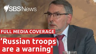 Russias Ambassador to Australia says troops are a warning to Ukraine I SBS News [upl. by Yennor]