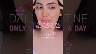 Daily Full Face Massage Routine 5 minutes 😍🤌 faceyogaroutine faceyoga skincare facemassage [upl. by Haliehs]