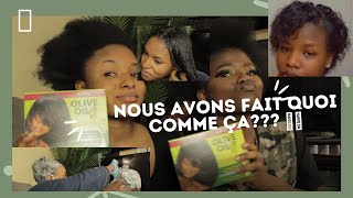 COMMENT DÉFRISER SES CHEVEUX CRÉPUS SEULE  OLIVE OIL FINI LE NAPPY HAIR💔 [upl. by Cobby]