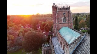 Sunset behind St Nicholas Church Castle Hedingham [upl. by Guglielma]