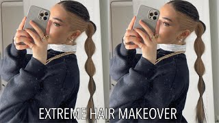 bleaching and dying the bottom half of my hair blonde [upl. by Nanice]