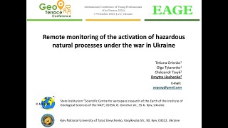 Remote monitoring of the activation of hazardous natural processes under the war in Ukraine [upl. by Rosenfeld919]