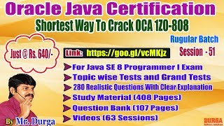 OCJA 18 Java SE 8 Programmer  I 1Z0  808  by Durga Sir On 25032018 [upl. by Ecallaw689]