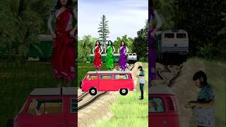 Funny 3 cute girl dance vs school bus stop the high speed train shortsfeed youtubeshorts [upl. by Anett433]