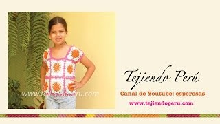 Blusa tejida a crochet con grannys cuadrados [upl. by Amory766]