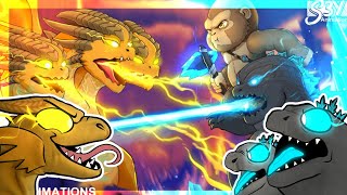 Godzilla Reacts Baby Godzilla Kong vs King Ghidorah – Animation 11 [upl. by Rhett904]