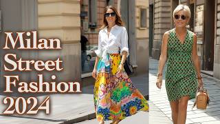 Italian Street Fashion Summer 2024 Vibrant Summer Outfits from Milan Italian Fashion VLOG [upl. by Claud]