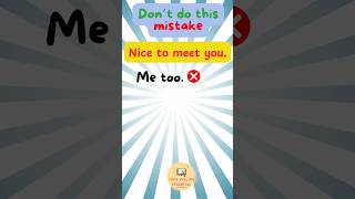 How to Reply to Nice to Meet You🔥EasyEnglishEssential english learnenglish shorts [upl. by Bowler]