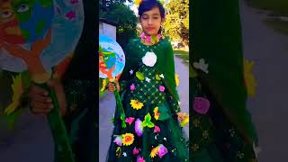 Unique Fancy Dress Competition Ideanature queen🍃👑fancydrees trendingcompetitionlikesubscribe👍 [upl. by Yluj]