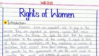 Rights of Women  Human Rights HR213 4thsememster pu [upl. by Kelbee305]