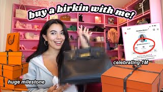 BUY A BIRKIN WITH ME Celebrating 1M Hermes Unboxing GRWM Shopping amp Reveal [upl. by Streetman]