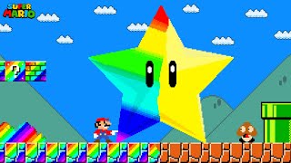 Super Mario Bros but Everything Mario touch turns to Rainbow [upl. by Eniamerej]