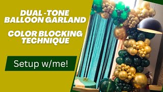 DualTone Half Balloon Garland  Color Blocking Technique  Balloon Decoration Ideas [upl. by Pope599]