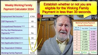 Working Family Payment One Minute to Complete Calculator 2024 [upl. by Yelsnya929]