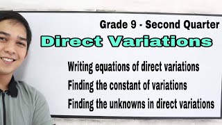 Direct variation   Equations of Variation  Constant of Variations [upl. by Aihtnic]