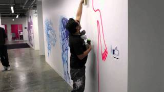 David Choe Connects Facebook Walls at New Menlo Park Headquarters [upl. by Faria]