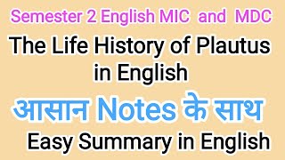 Brief History of Plautus For Semester 2 English MIC and MDC Student with short summary [upl. by Ataynek]