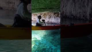 Cave Exporing with kayak in Pula activeistria Pula kayaktours [upl. by Ymmor]