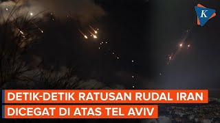 Penampakan Ratusan Rudal Iran Dicegat Israel di Langit Tel Aviv [upl. by Idoux]